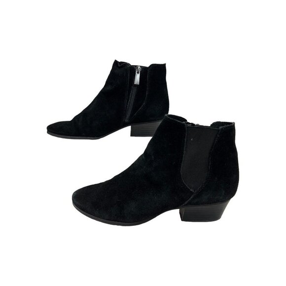 Vince Camuto Womens 7.5 Tricera Black Leather  Ankle  Booties Side‎ Zip - Picture 6 of 8